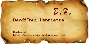 Darányi Henrietta névjegykártya
